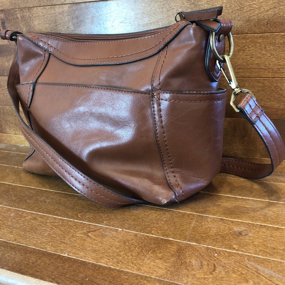 Rosetti Brown‎ Floral Detail Crossbody Purse (B) - Picture 3 of 8